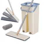 Esfregao Mop Flat Balde Duplo Rodo Multiuso Cabo Extensivel Inox