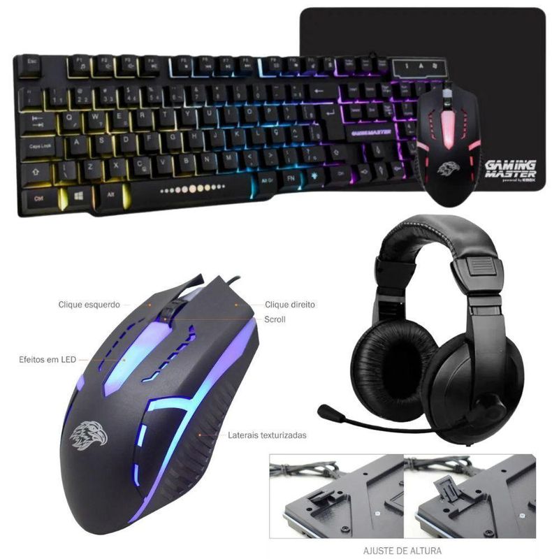 Pc Gamer Amd Ryzen 5 4600g, 16gb Ram, Radeon Vega 7, Ssd 480gb, Fonte 200w + Kit Gamer Completo