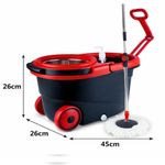 Mop Esfregão Profissional Balde 13l Inox Sistema Giratório