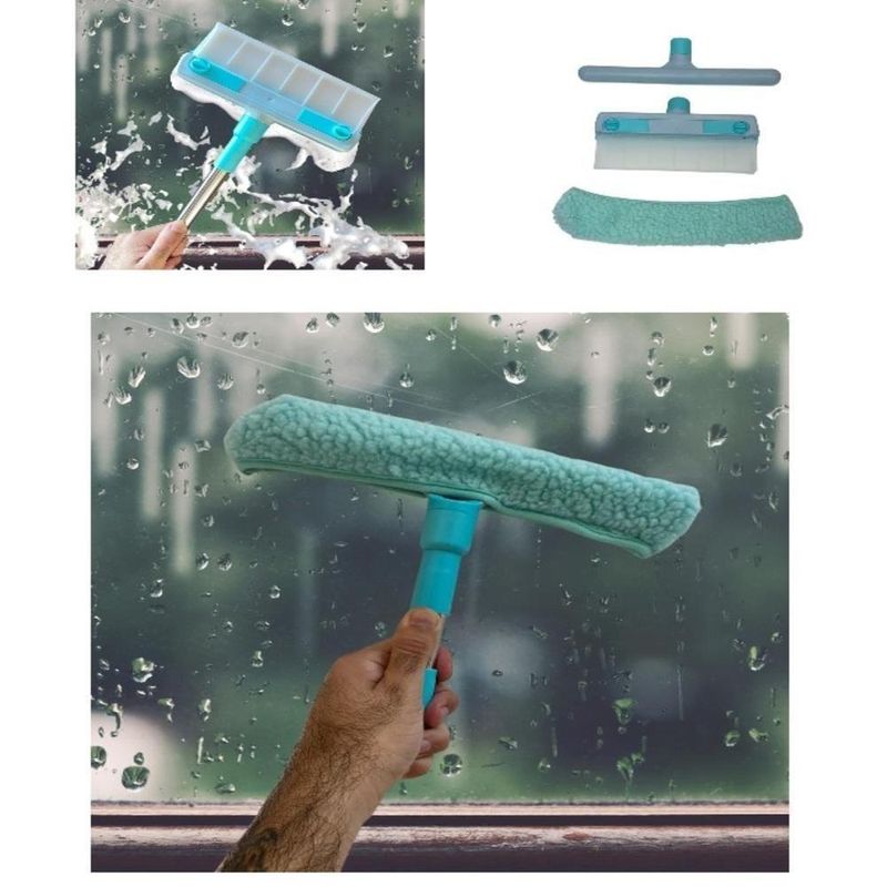 Limpador De Vidros Com Mop Articulado Microfibra Acessórios