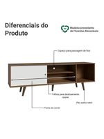 Rack Para Tv Até 80 Polegadas 160cm Com Pés Rustic/branco/rustic Torino Madesa Rustic/branco