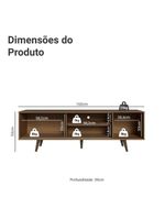 Rack Para Tv Até 80 Polegadas 160cm Com Pés Rustic/branco/rustic Torino Madesa Rustic/branco