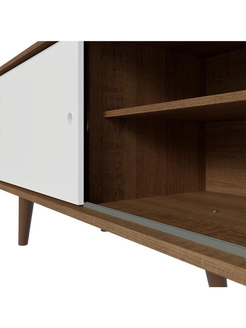 Rack Para Tv Até 80 Polegadas 160cm Com Pés Rustic/branco/rustic Torino Madesa Rustic/branco