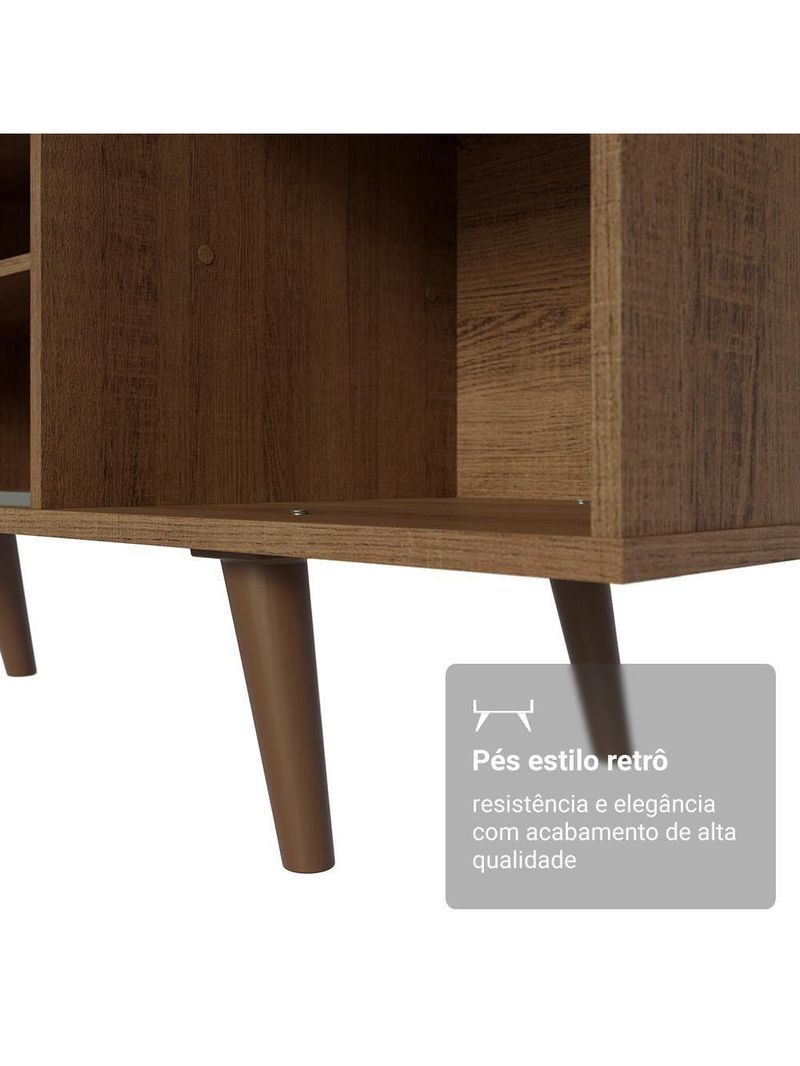 Rack Para Tv Até 80 Polegadas 160cm Com Pés Rustic/branco/rustic Torino Madesa Rustic/branco