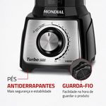 Liquidificador Turbo Inox Mondial Preto-inox 1400W L-1400-LT 220V