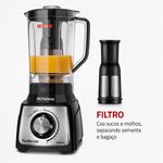 Liquidificador Turbo Inox Mondial Preto-inox 1400W L-1400-LT 220V