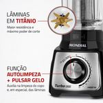 Liquidificador Turbo Inox Mondial Preto-inox 1400W L-1400-LT 220V