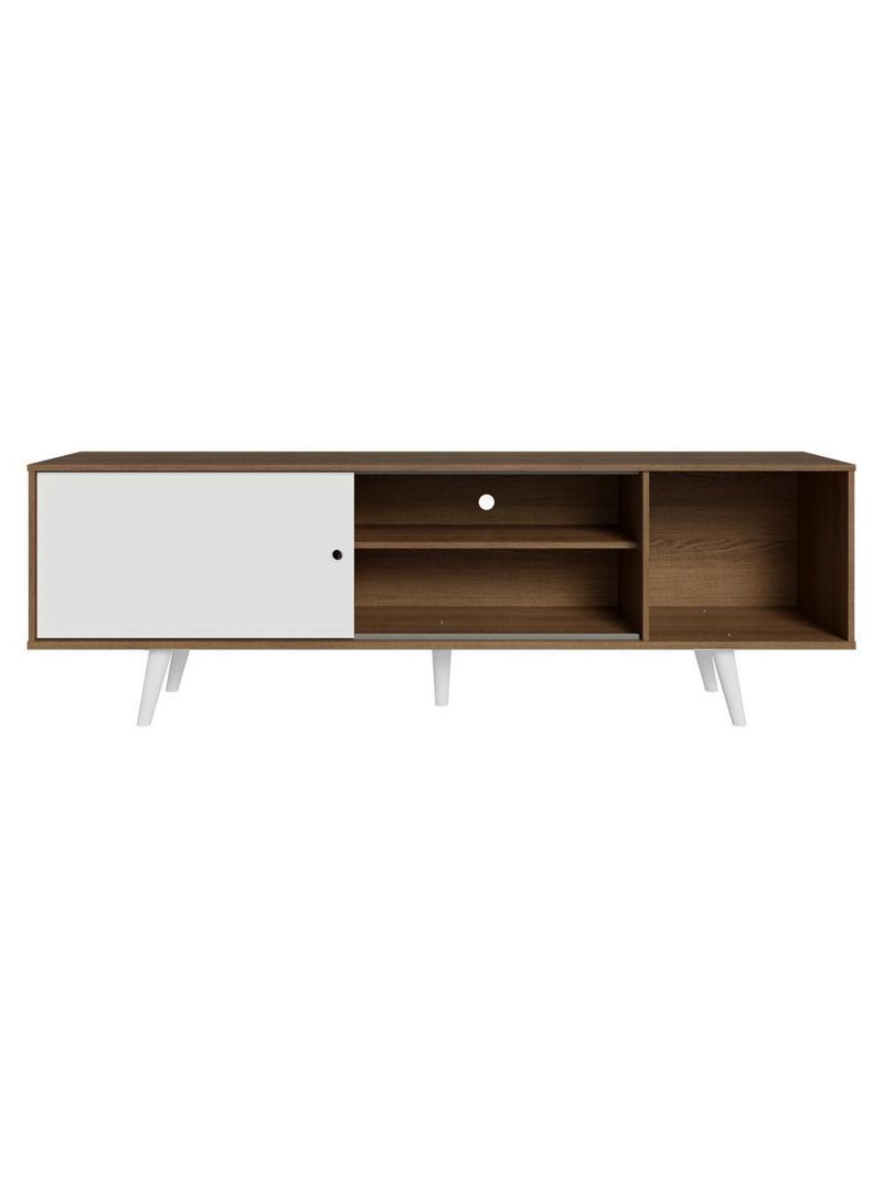 Rack Para Tv Até 80 Polegadas 160cm Com Pés Rustic/branco Torino Madesa Rustic/branco
