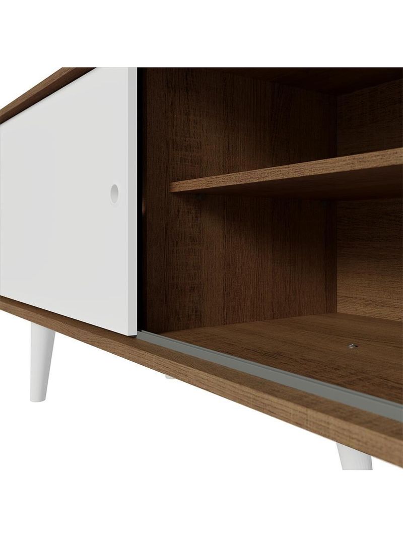 Rack Para Tv Até 80 Polegadas 160cm Com Pés Rustic/branco Torino Madesa Rustic/branco