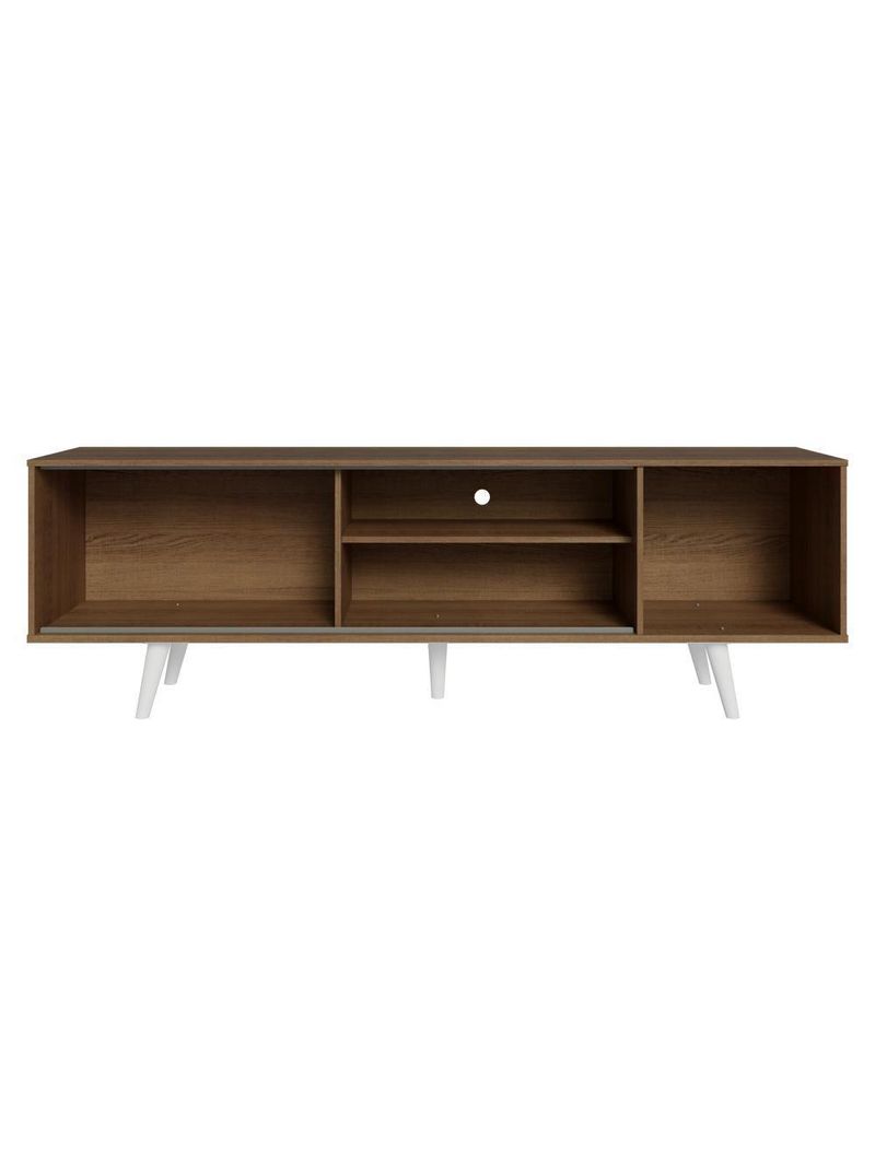 Rack Para Tv Até 80 Polegadas 160cm Com Pés Rustic/branco Torino Madesa Rustic/branco