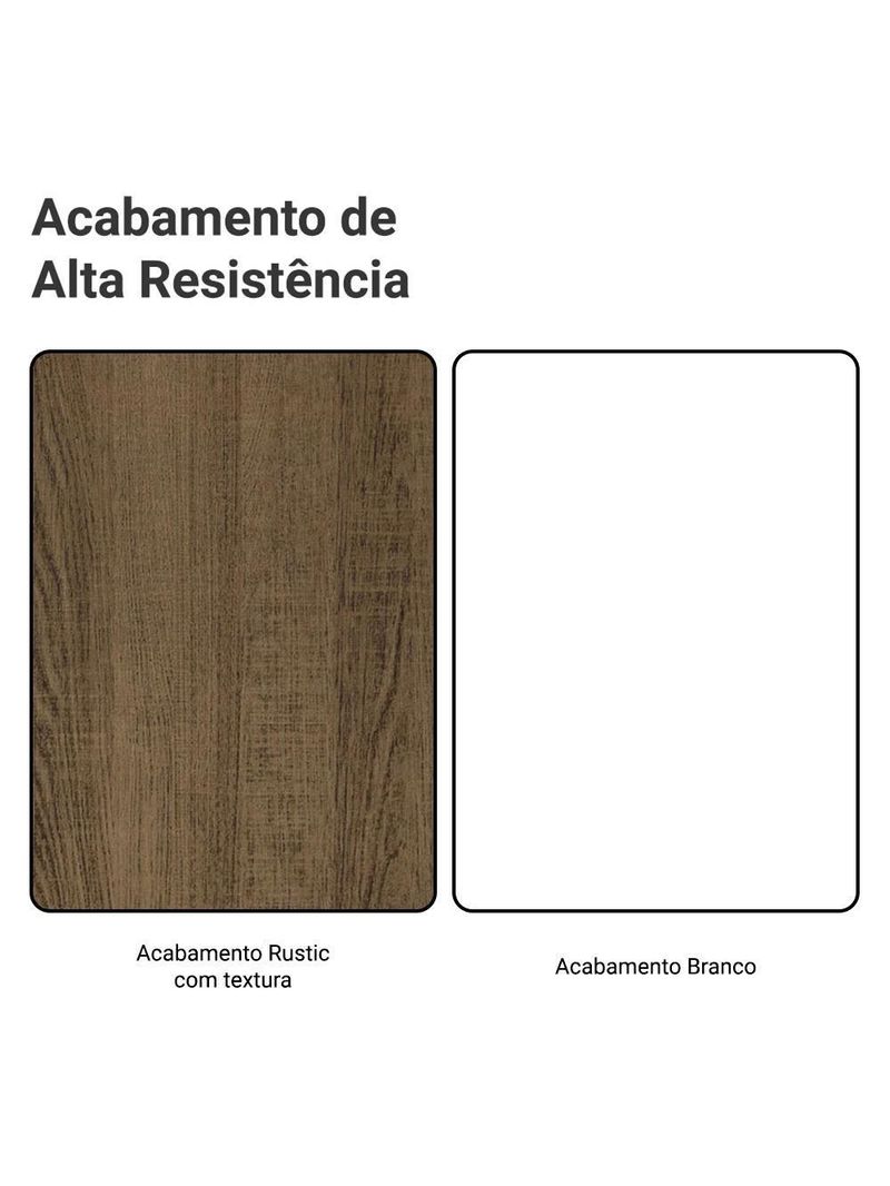 Rack Para Tv Até 80 Polegadas 160cm Com Pés Rustic/branco Torino Madesa Rustic/branco