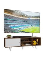 Rack Para Tv Até 80 Polegadas 160cm Com Pés Rustic/branco Torino Madesa Rustic/branco