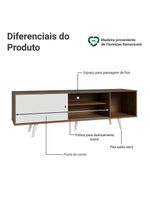 Rack Para Tv Até 80 Polegadas 160cm Com Pés Rustic/branco Torino Madesa Rustic/branco