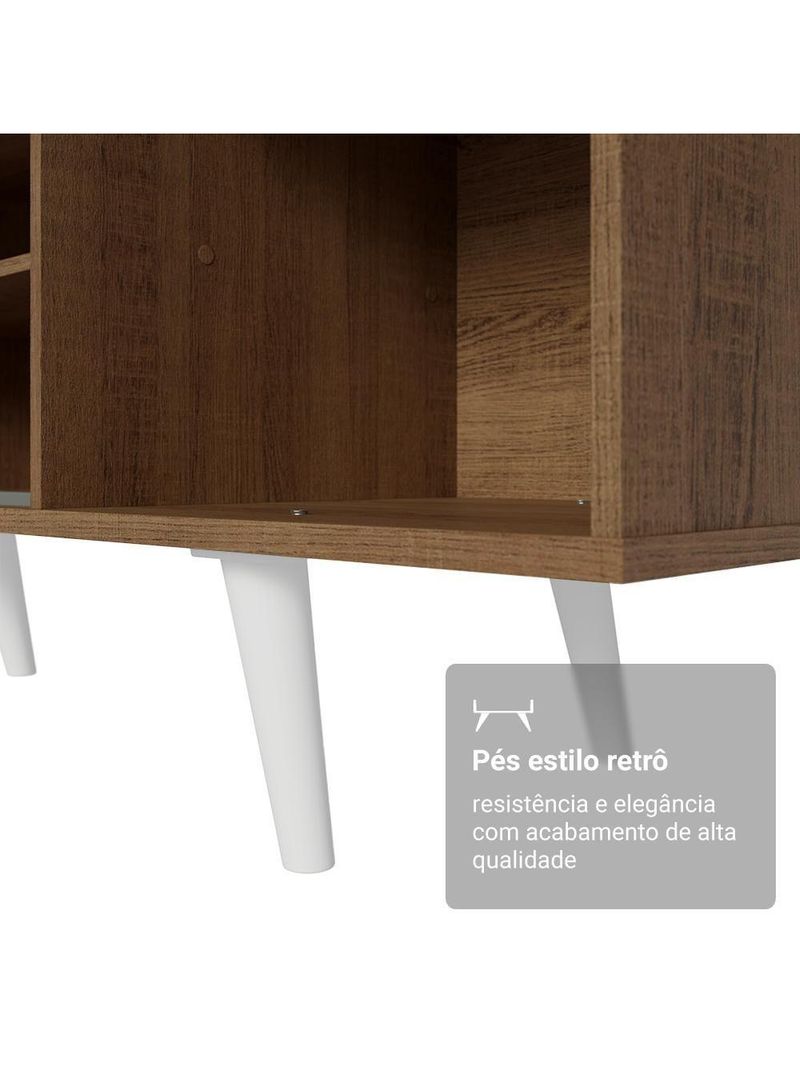 Rack Para Tv Até 80 Polegadas 160cm Com Pés Rustic/branco Torino Madesa Rustic/branco