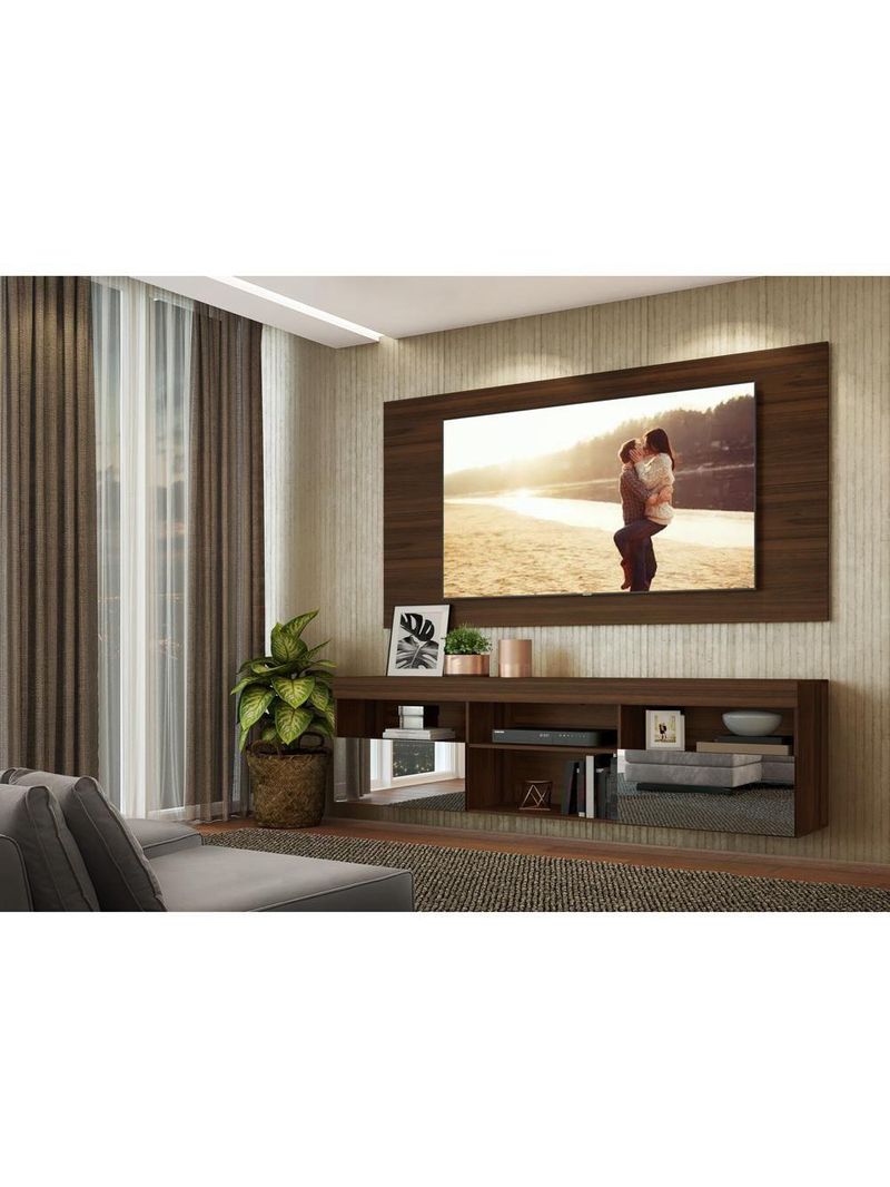 Painel até 65" com Rack Suspenso Espelho Multimóveis