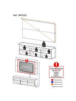 Painel até 65" com Rack Suspenso Espelho Multimóveis