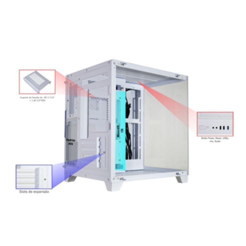 Gabinete Gamer Aquário White Cg-w830 Atx