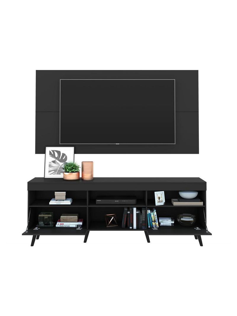 Rack com Painel até 65" Espelho e Pés Retrô Multimóveis