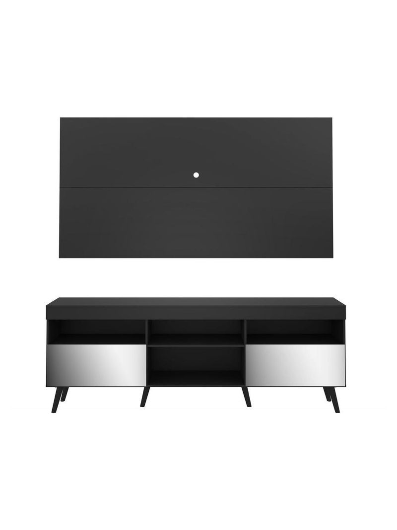 Rack com Painel até 65" Espelho e Pés Retrô Multimóveis