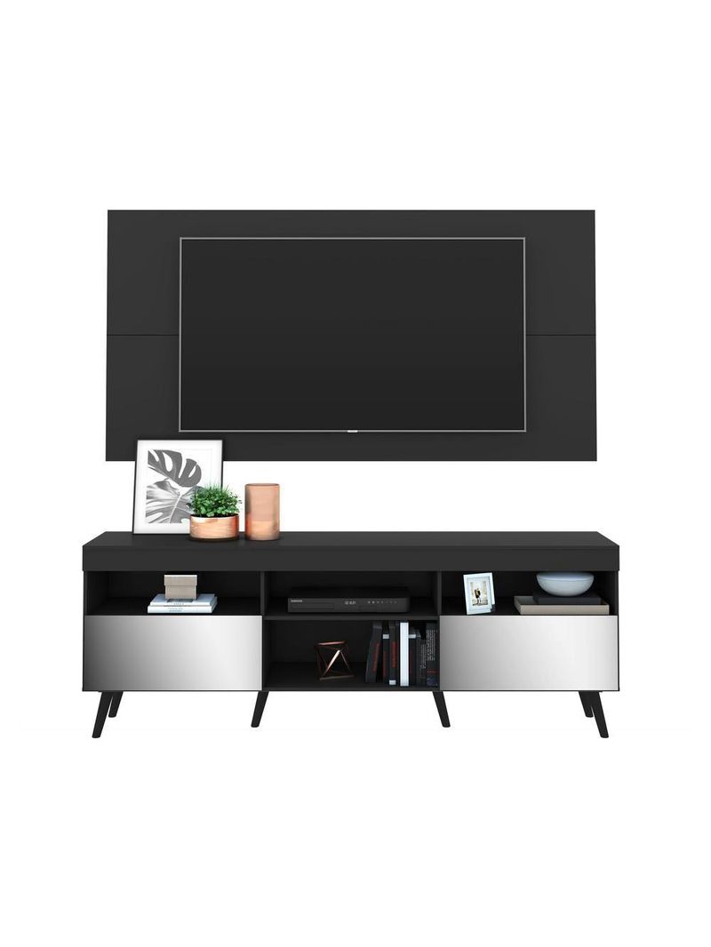 Rack com Painel até 65" Espelho e Pés Retrô Multimóveis