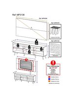 Rack com Painel até 65" Espelho e Pés Retrô Multimóveis