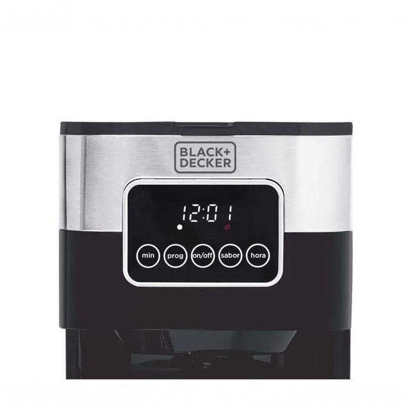 Cafeteira Elétrica Programável Black + Decker CM350G Gourmand Gris Painel Digital 900W Inox Preta 220V