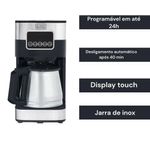 Cafeteira Elétrica Programável Black + Decker CM350G Gourmand Gris Painel Digital 900W Inox Preta 220V