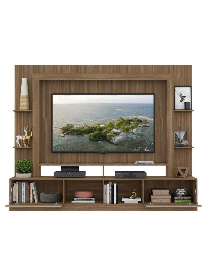Rack com Painel Suporte 65´´ Espelho Madeirado