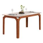 Mesa Sala De Jantar 1,60m Tampo Em Vidro Madeirado-off White