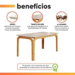 Mesa Sala De Jantar 1,60m Tampo Em Vidro Cedro-off White