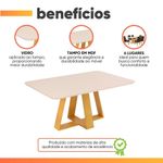 Mesa Sala De Jantar 1,60m Tampo Em Vidro Maria Cedro-off White