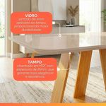 Mesa Sala De Jantar 1,60m Tampo Em Vidro Maria Cedro-off White