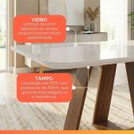 Mesa Sala De Jantar 1,60m Tampo Em Vidro Maria Madeirado/off White