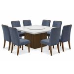 Conjunto De Mesa Sala De Jantar Com Tampo 8 Cadeiras Grécia
