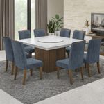 Conjunto De Mesa Sala De Jantar Com Tampo 8 Cadeiras Grécia