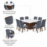 Conjunto De Mesa Sala De Jantar Com Tampo 8 Cadeiras Grécia