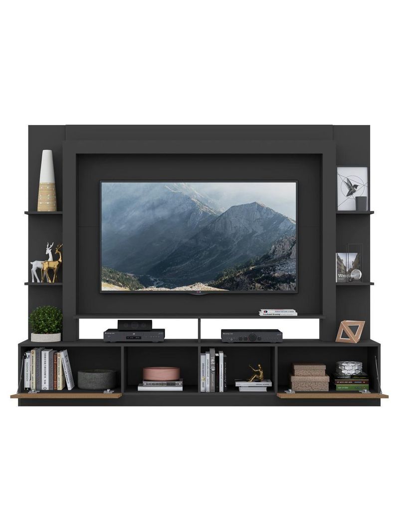 Rack Estante Painel Suporte Tv 65´´ Preto/Madeirado