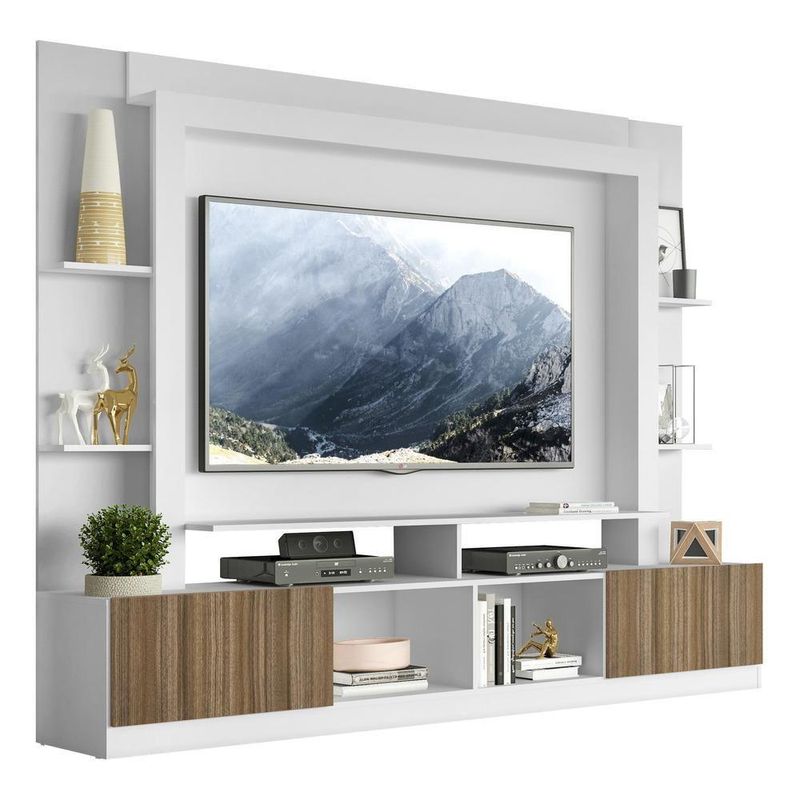 Rack Estante com Painel 65 e 2 Portas Oslo Branco