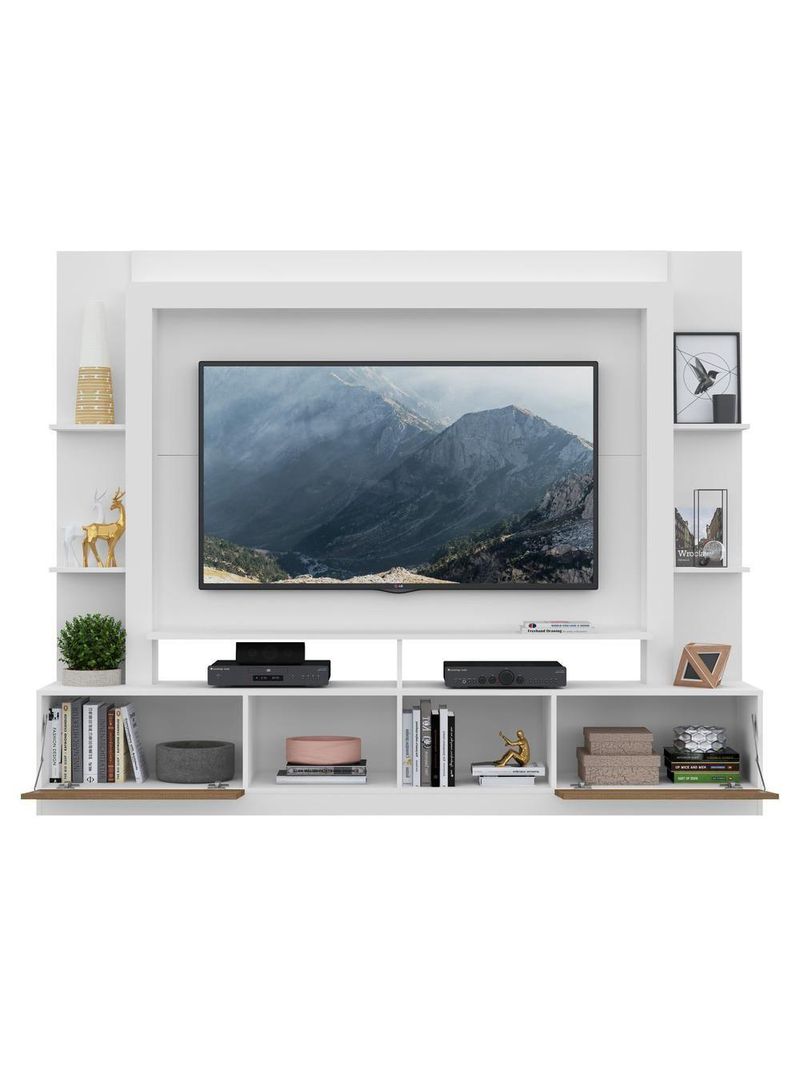 Rack Estante com Painel 65 e 2 Portas Oslo Branco