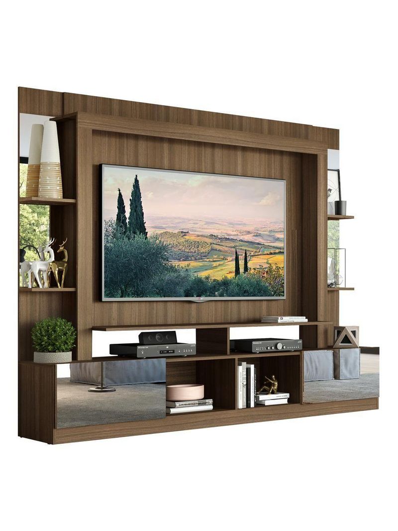 Rack Estante Suporte 65´´ Espelho Madeirado