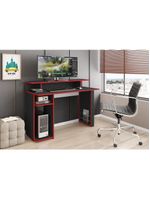 Mesa Gamer Com 1 Porta Revistas Multimóveis Cr25236 Preto Preto