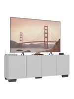 Rack Para Até 50 Polegadas Com 4 Portas Multimóveis Mp1072 Branco/preto Branco/preto