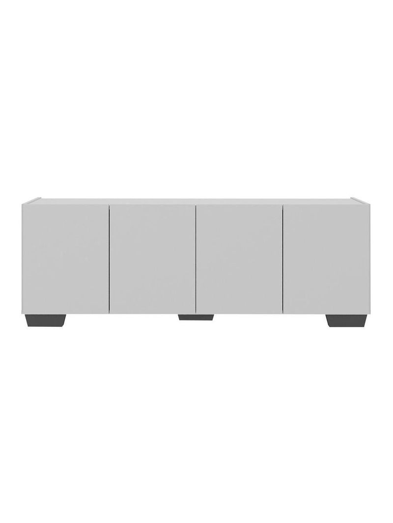 Rack Para Até 50 Polegadas Com 4 Portas Multimóveis Mp1072 Branco/preto Branco/preto