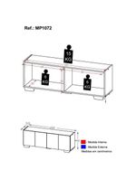 Rack Para Até 50 Polegadas Com 4 Portas Multimóveis Mp1072 Branco/preto Branco/preto