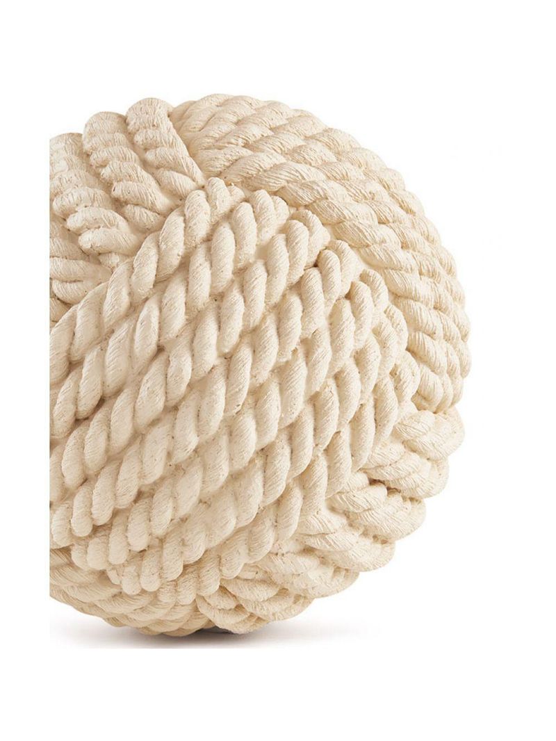 Enfeite Decorativo esfera em Poliresina Off White 19x19cm
