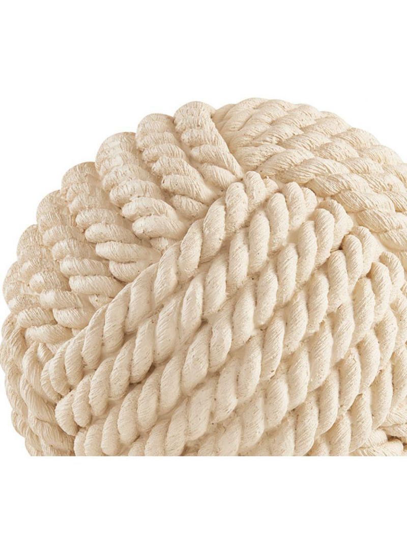 Enfeite Decorativo esfera em Poliresina Off White 19x19cm