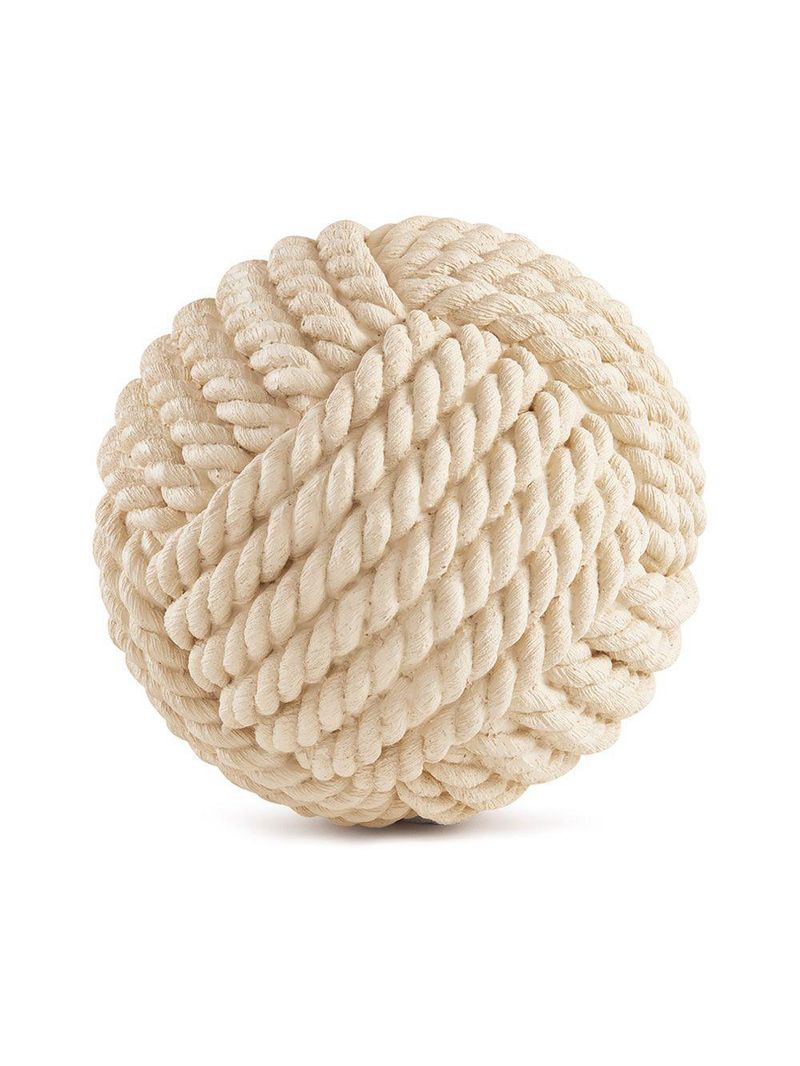 Enfeite Decorativo esfera em Poliresina Off White 19x19cm