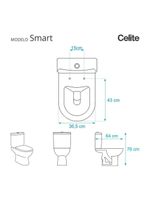 Assento Sanitário Fechamento Lento Smart Branco Para Louça Celite