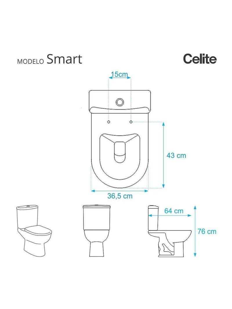 Assento Sanitário Fechamento Lento Smart Branco Para Louça Celite