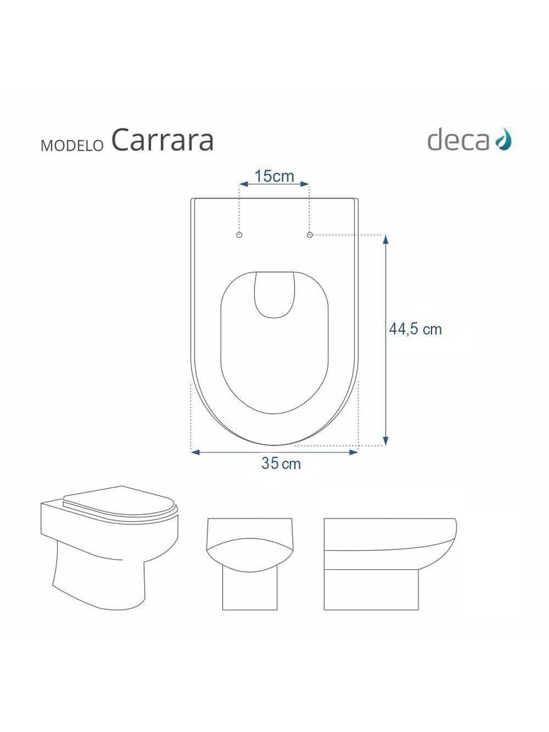 Assento Sanitário Carrara Bege Saara Para Louça Deca